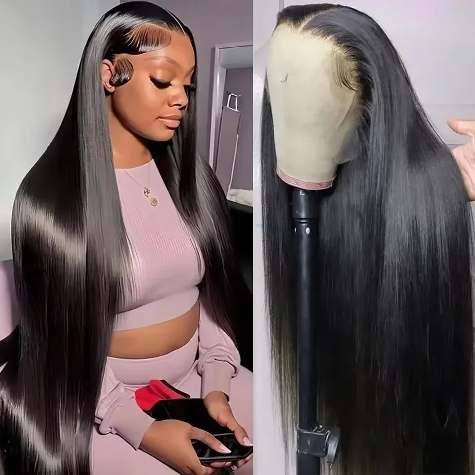 220 Density 30 40 Inch Bone Straight Lace Frontal Human Hair Wigs Brazilian 13x6 13x4 Transparent HD Lace Front Wigs For Women