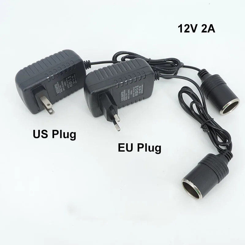 AC 220V To DC 12V 0.5a 1a 2a 1000ma Автомобильный прикуриватель адаптер питания вилка