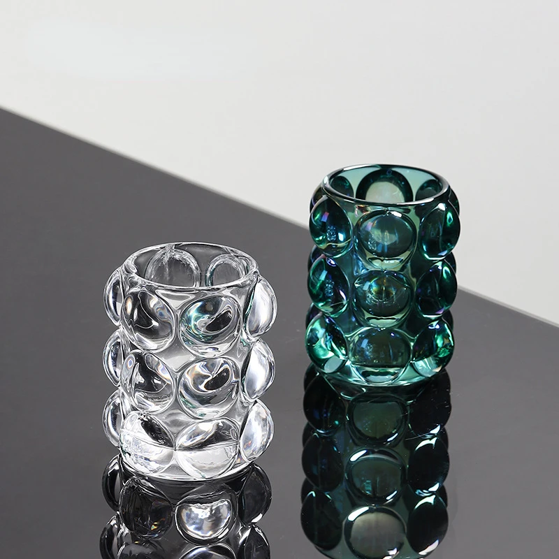 

Creative Colorful Glass Candle Jar Home Decoration Glass Bottles Makeup Pen Storage Small Bottle