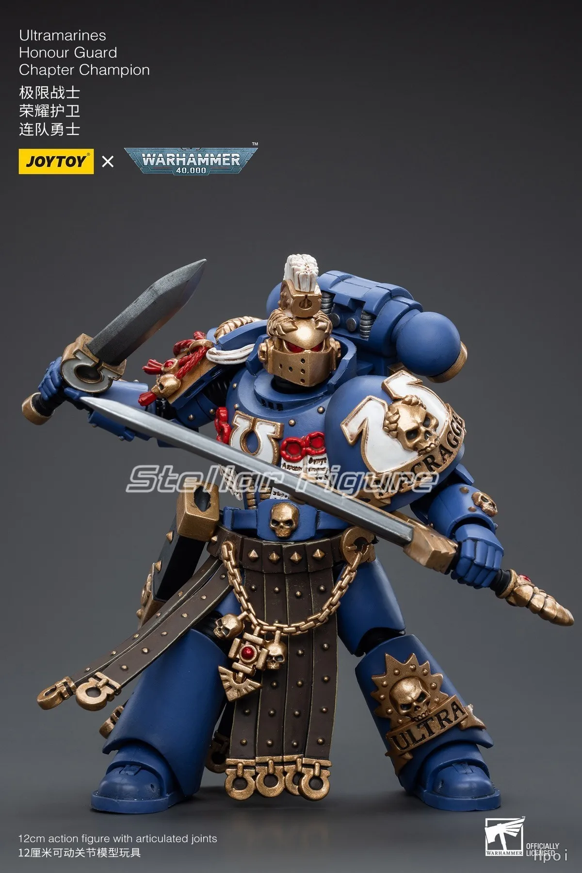 Фото 【SF】JOYTOY Warhammer 40K 1/18 Фигурка Ультрамаринов, Чемпион Отряда Чести, Модель, Игрушки, Подарки, Коллекция №5