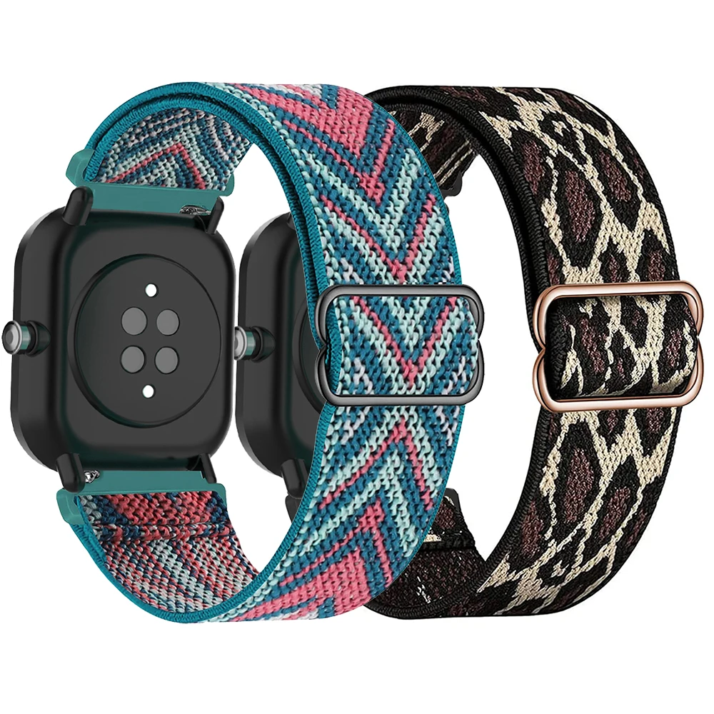 Ремешок нейлоновый для Huami Amazfit GTS 3 2 2E Mini Bip S U Lite эластичный спортивный браслет