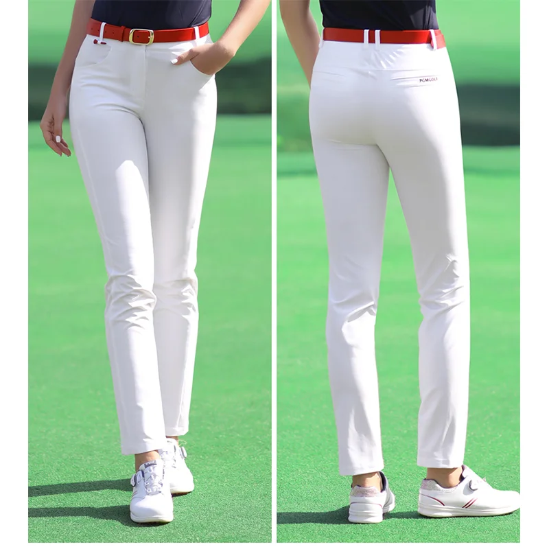 

Ladies Golf Pants Multicolor Summer Spring Golfer Clothing Sports Wear Slim Comfortable Breathable Polyester Solid Color Spandex