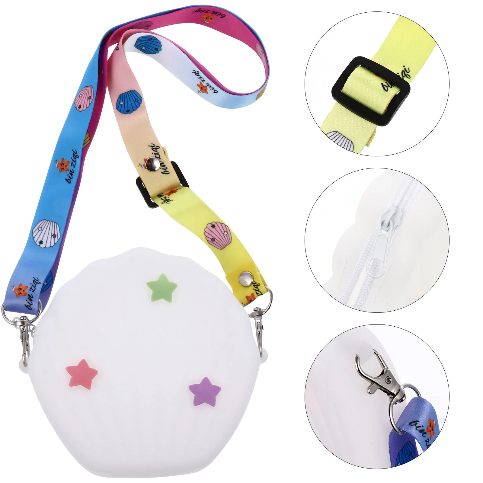 

1pc Fashionable Shell Shape Zipper Change Crossbody Trendy Bag
