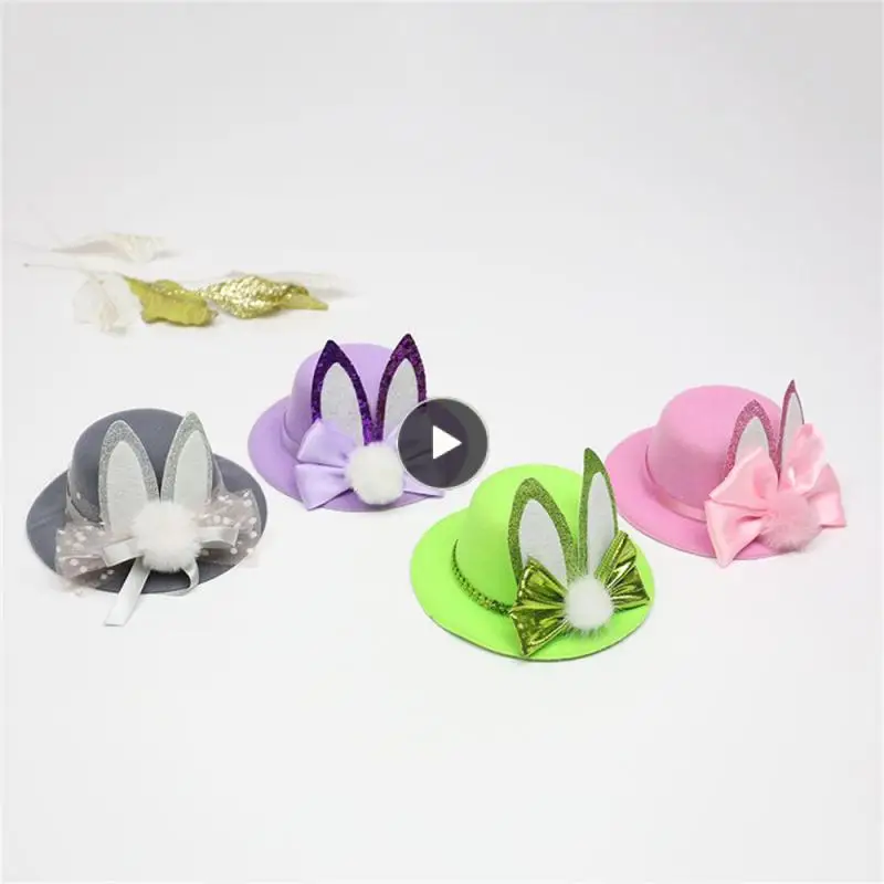 

Rabbit Ear Hat Cute Light Weight Easter Bunny Ear Top Hat Nap Material Atmosphere Sense Wear Comfortable Rabbit Ear Hat Hairpin