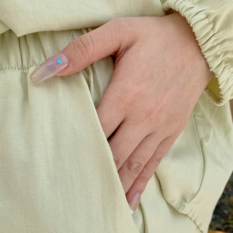 Cotton Pajamas for Women's Summer Thin Cool Feeling Long-sleeved Trousers Ruffled Fresh and Sweet Home Service Suit Loungewear