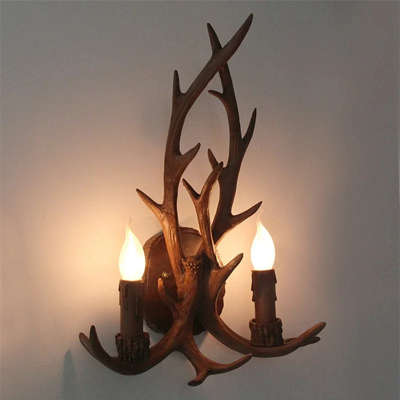 Hongcui рога лампы настенные бра креативные светодиодные фонари для прикроватной