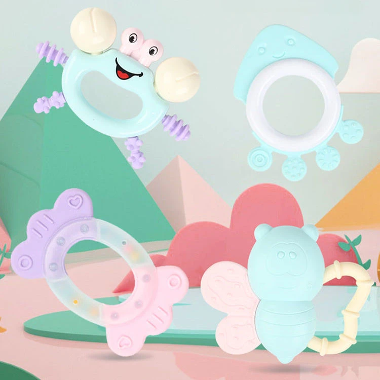 

Baby rattle toy 0-12 months baby teething toy High temperature boil bell cartoon baby rattle