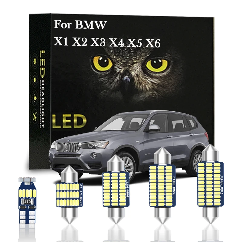 

Canbus Car LED Interior Lights Kit For BMW X1 E84 F48 X2 F39 X3 E83 F25 X4 F26 X5 E53 E70 F15 F85 X6 E71 E72 Indoor Lamp