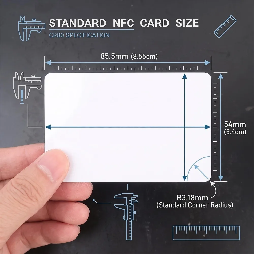 Фото 100/50/30/2 шт. NFC-карты Ntag216 Ntag215 Ntag213 белого цвета, метки ISO14443A, RFID-карты с чипом Ntag 213 для всех телефонов с поддержкой NFC №5
