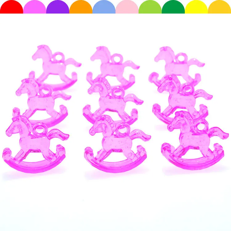 50 разноцветный прозрачный акриловые подвески для лошадей-качалок 24 мм детское