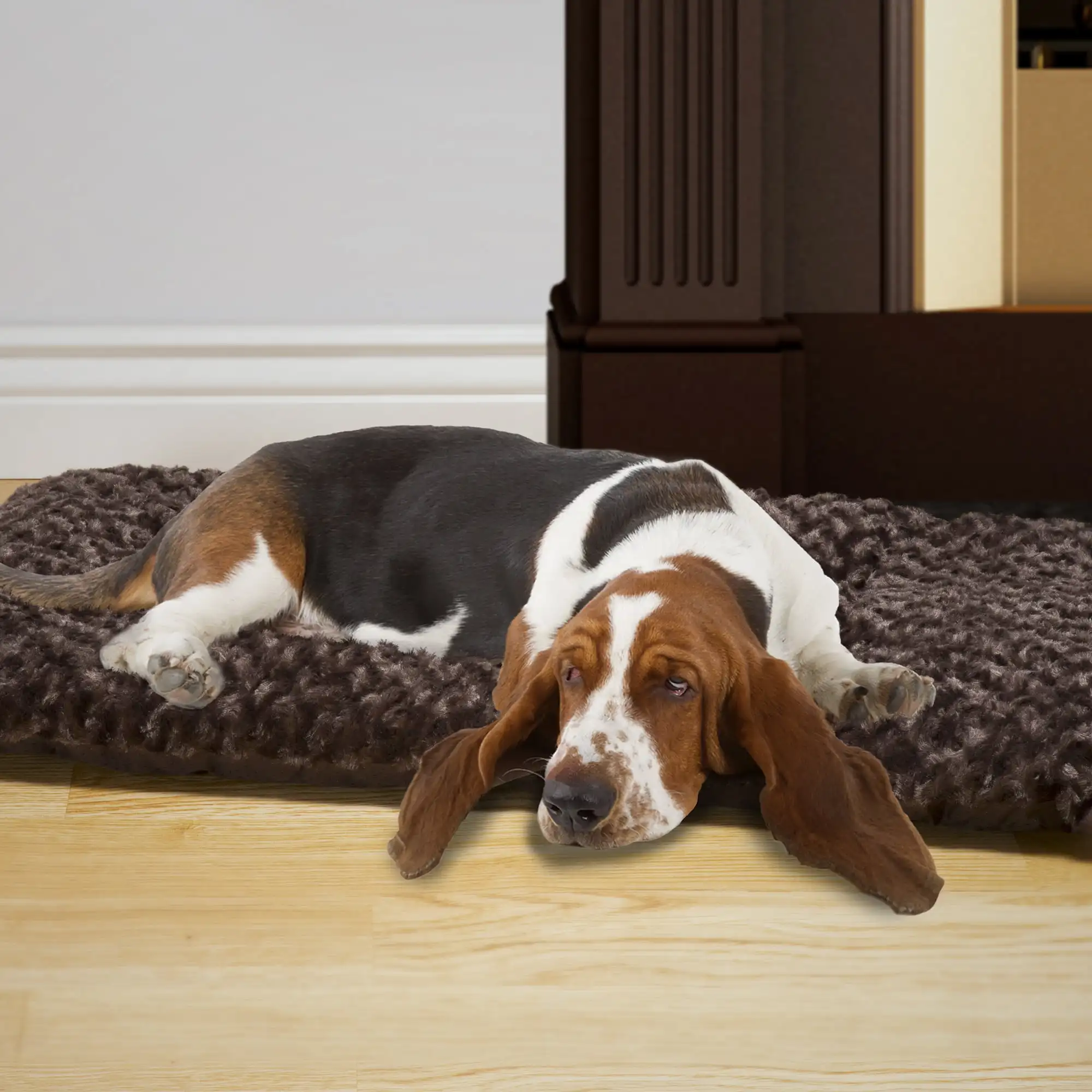 

Lavish Cushion Pillow Furry Pet Bed, Chocolate, XXL