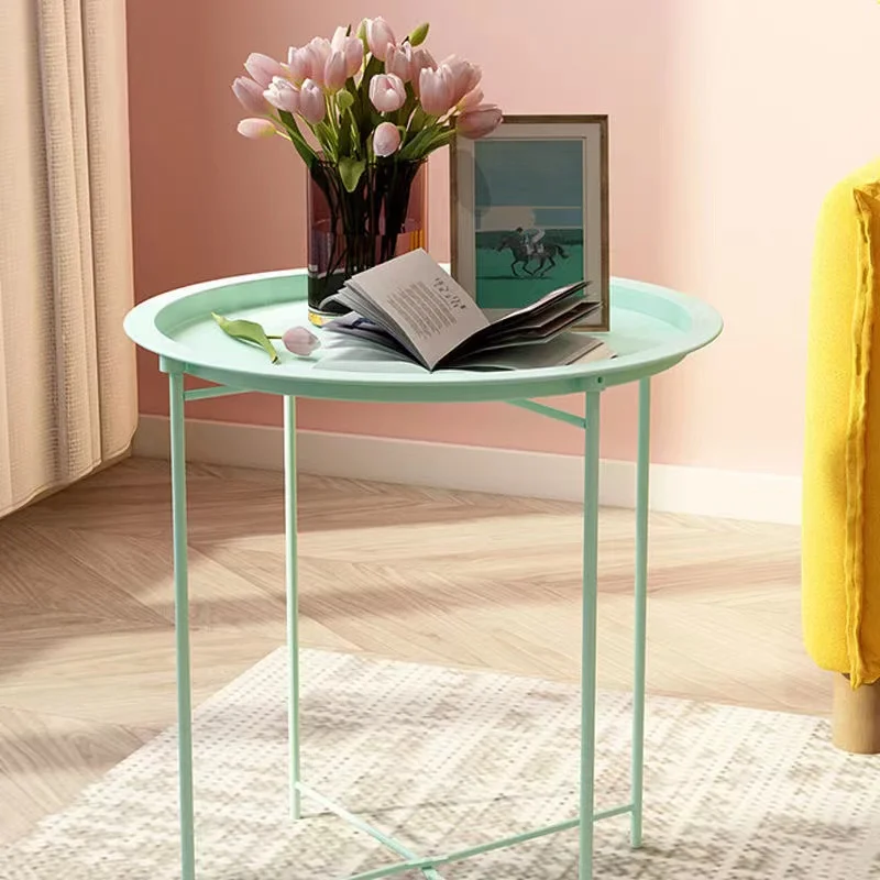 

Small Round Coffee Table Decoration Living Room Minimalist Creative Sofa Side Table Portable Moveis Para Casa Home Furniture