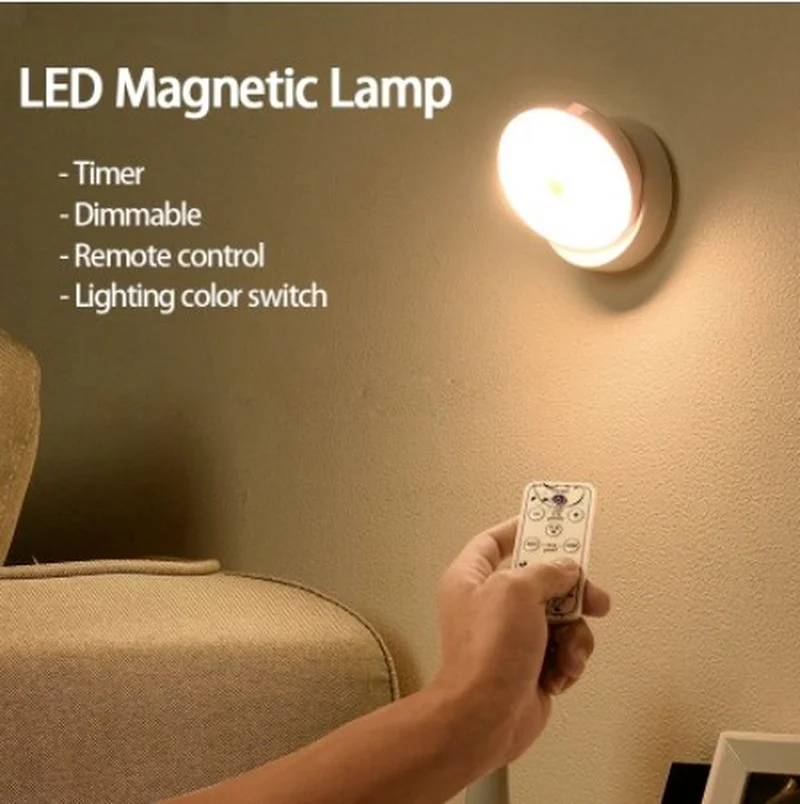 

USB Rechargeable Dimmable LED Remote Control Night Light Cabinet Stairs Kitchen Light Baby Feeding Light Bulb Night Light