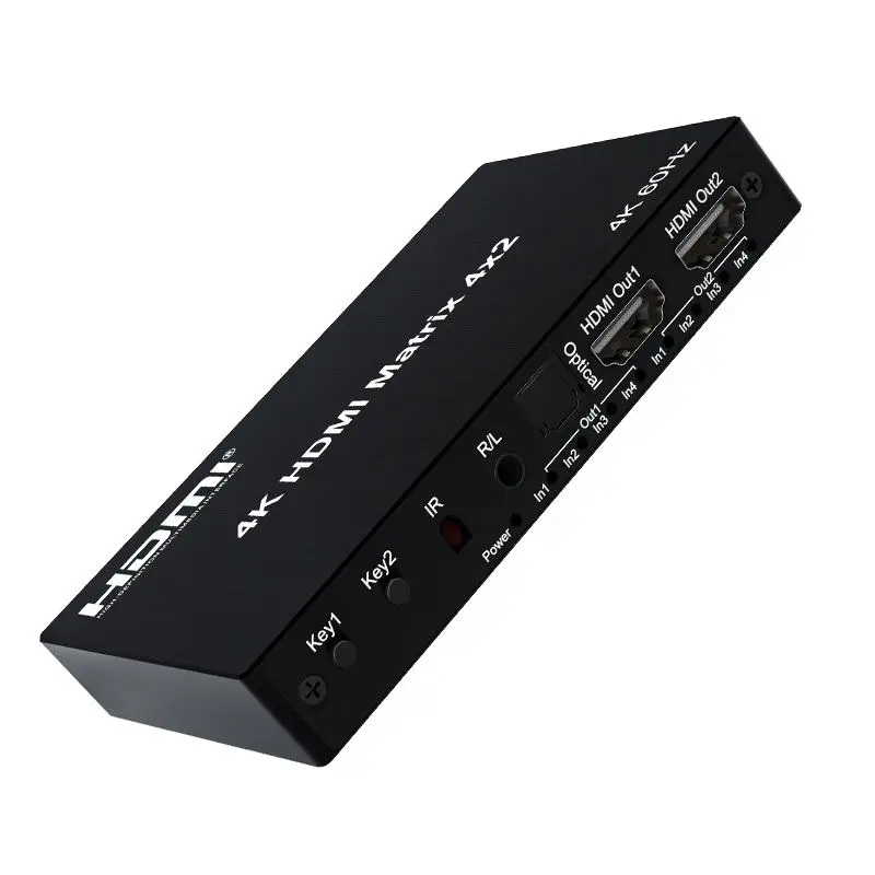 4K HDMI True Matrix Switch 2x4 4x2 видеопереключатель С Оптическим И Радиочастотным