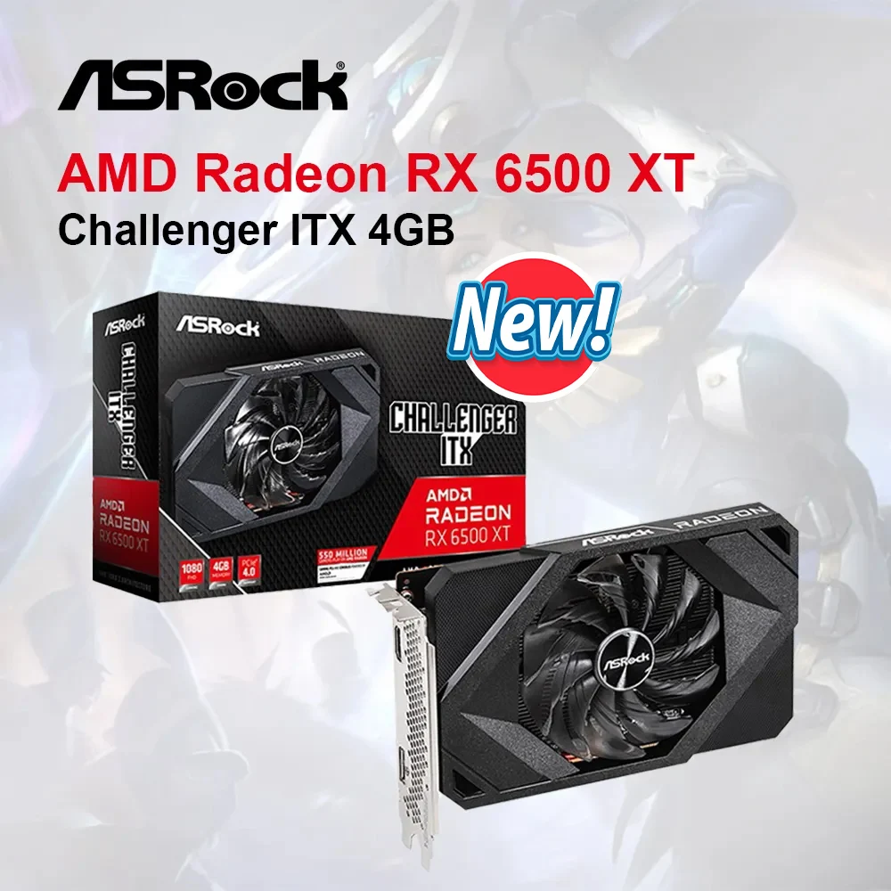 

ASROCK NEW Radeon RX 6500 XT RX6500XT 4GB 18000MHz GDDR6 64-bit 6nm Video Cards GPU Graphic Card DeskTop AMD CPU placa de video