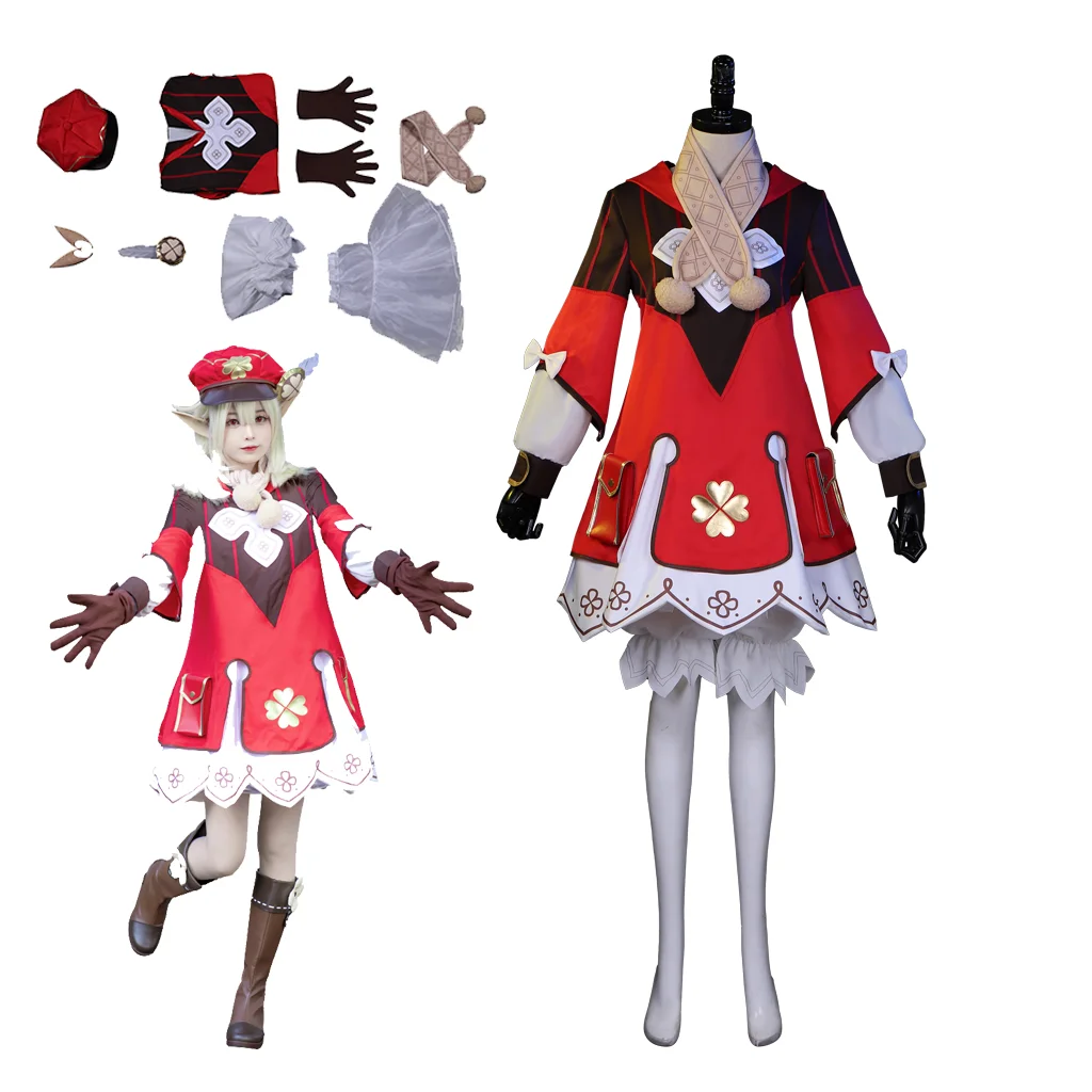 Игра Genshin Impact Klee Косплей Костюм Рыцари Фавониус Униформа Набор Sparkle Knight Женский