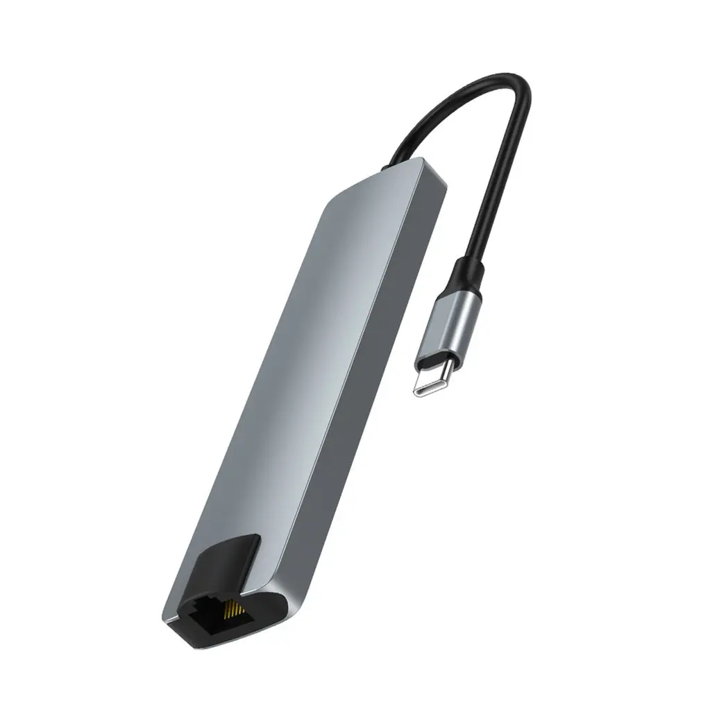 

New Type C To Fast Ethernet Card HDMI-compatible 7-in-1 Multi-port HUB Hub PD Charging Readable Card Portable Adapter
