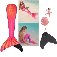 kids adult swimmable mermaid tail for girls swimming bating suit mermaid costume swimsuit hairpin can add monofin fin