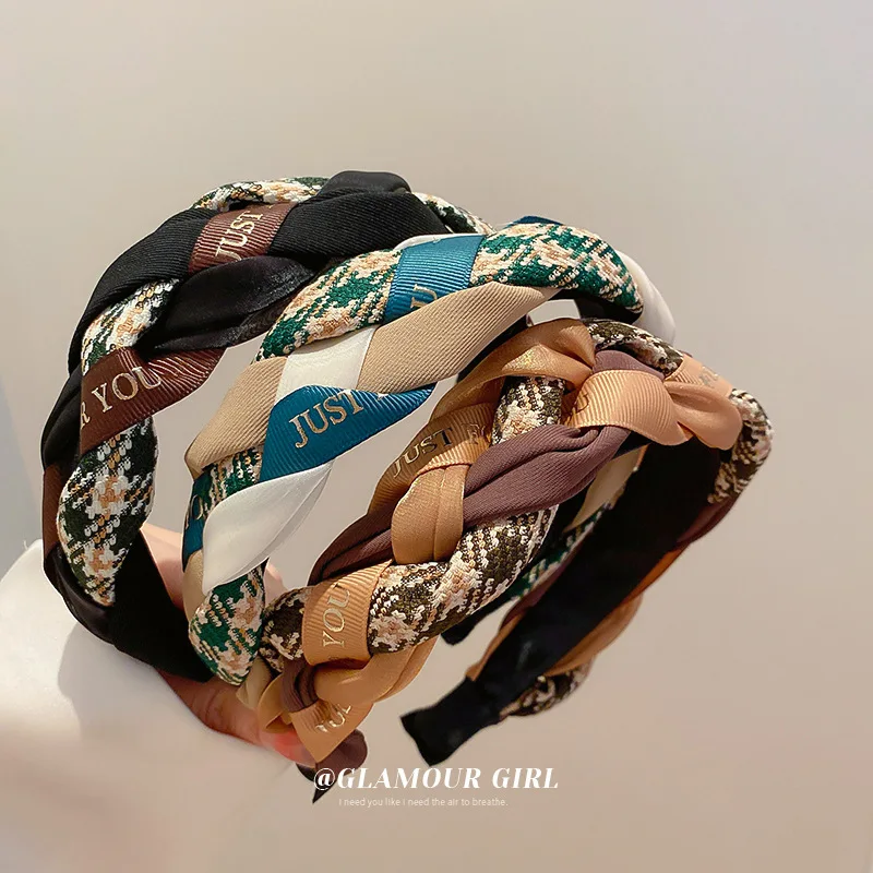 

French Retro Fabric Fried Dough Twist Headband, Small Temperament, High Skull Top Pressure New Fashion Hair Accessorie