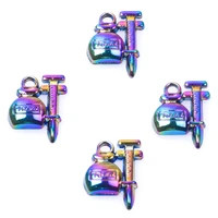 10pcs alloy personalized perfume charms pendant accessory rainbow color for jewelry making necklace earring metal bulk wholesale