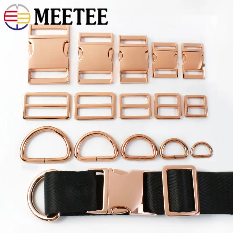 

1Set 15-38mm Bag Strap Buckles Metal Quick Release Buckle D Ring Tri Glide Adjuster Clasp Backpack Belt Dog Hook DIY Accessories
