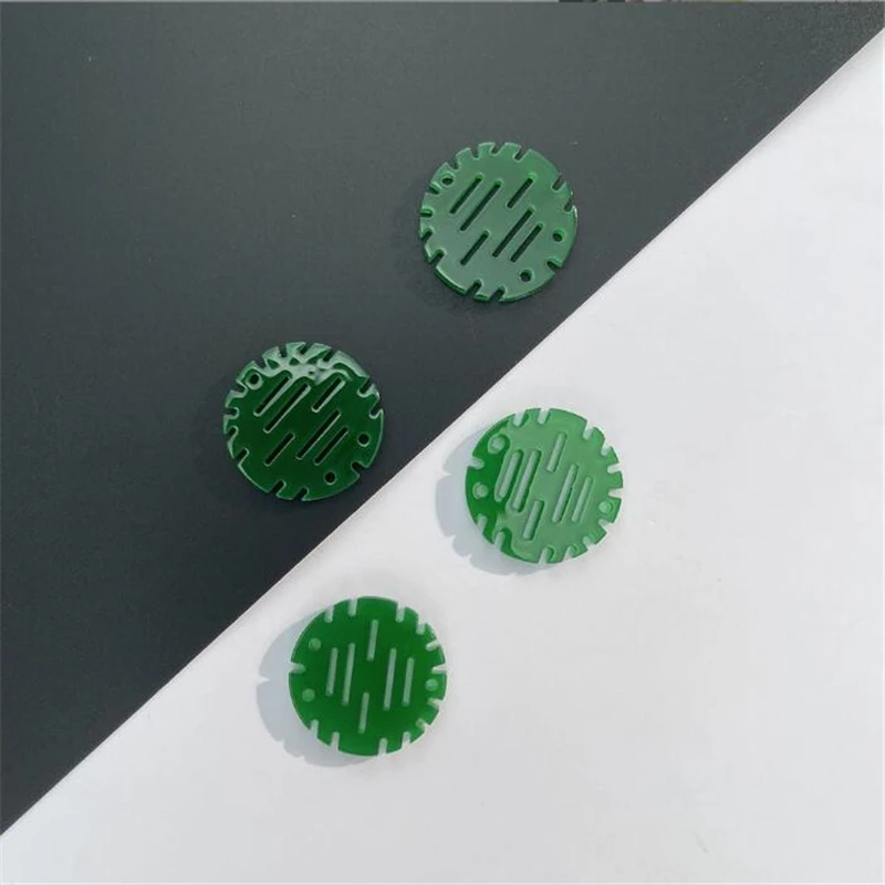 New Creative Acetic Acid 20MM Round Charms Connectors Diy Pendant Earrings Hairpin Jewelry Making Resin Acessories Material