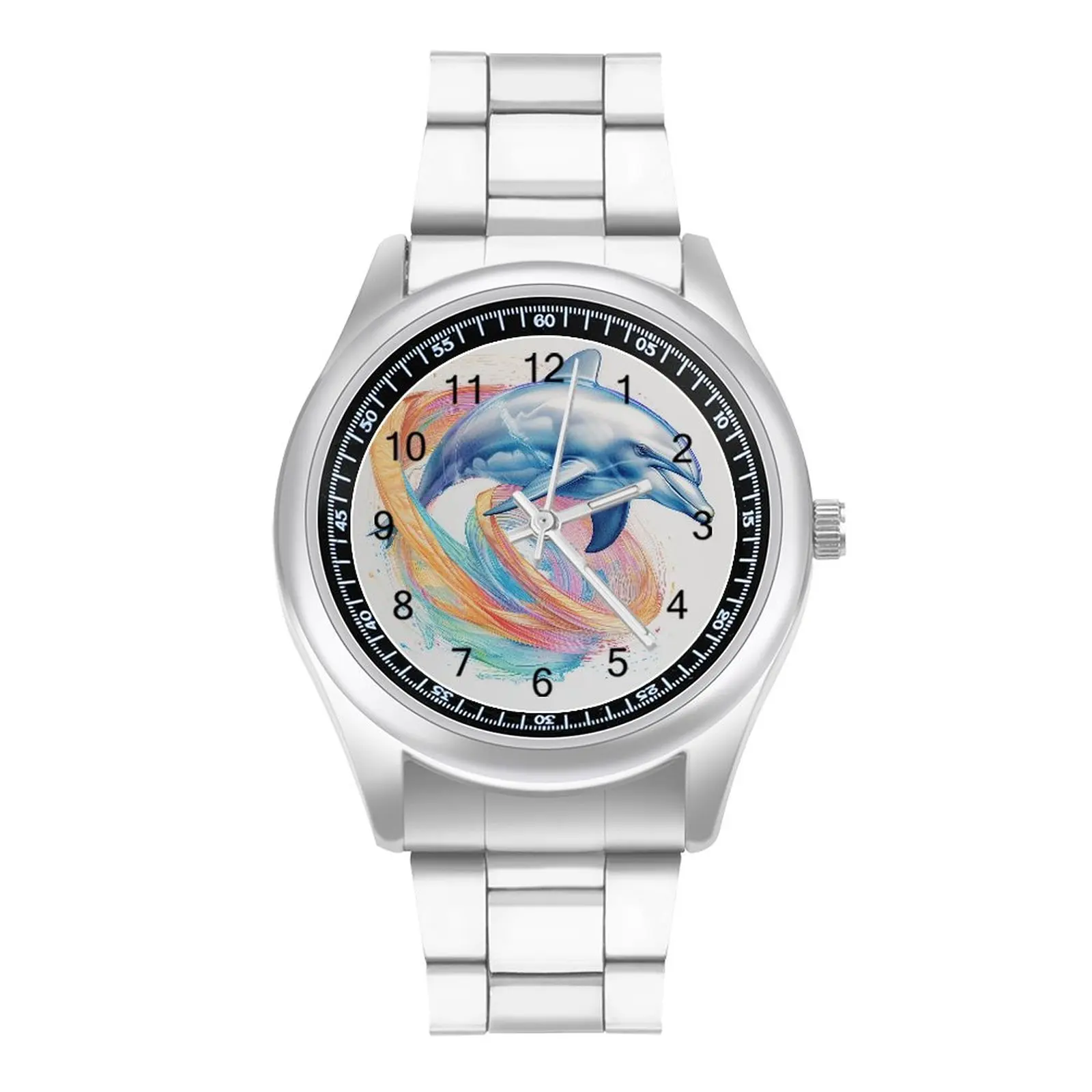 

Dolphin Quartz Watch Multi Style Art Colorful Steel Photo Wrist Watch Boys Sport Elastic New Wristwatch