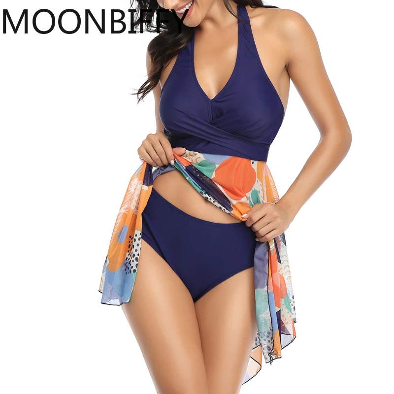 

Swimsuit Women New Swimwear Hot Sale Outdoor Sports Printed Mesh Skirt Mid-length Skirt Sexy Fashion Beach Split Dress فستان