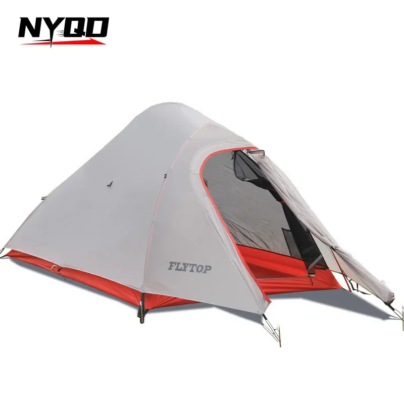 Feituo Tent Outdoor Nylon Coated Silicon Double Layer Aluminum Pole Anti-rainstorm Field Camping Single Light