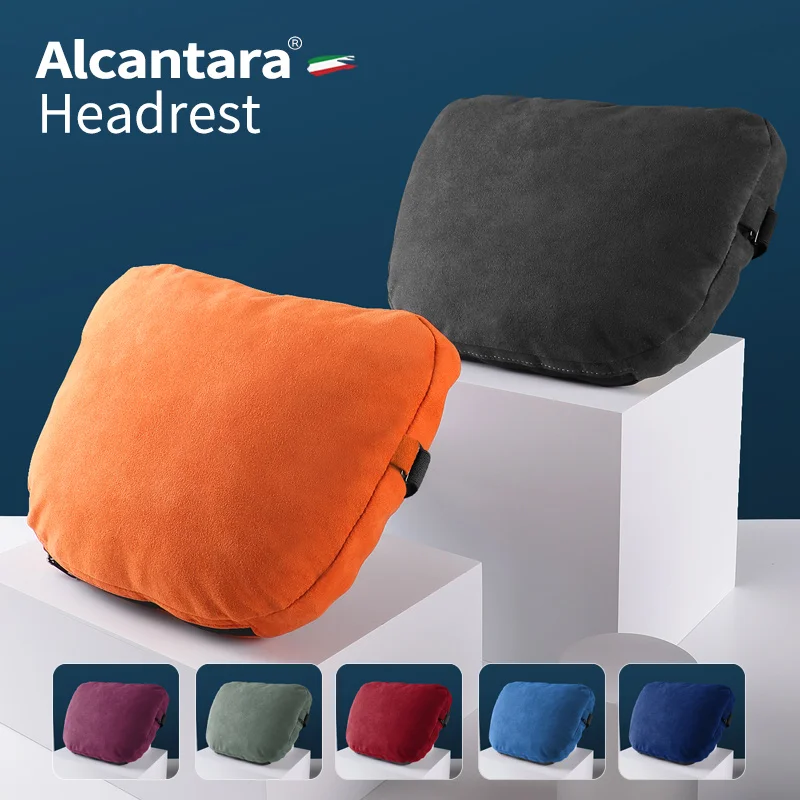 

Car Seat Headrest Alcantara Turned Fur And Nappa Leather Two-in-one Double-sided Available Soft Warm Car Accessories