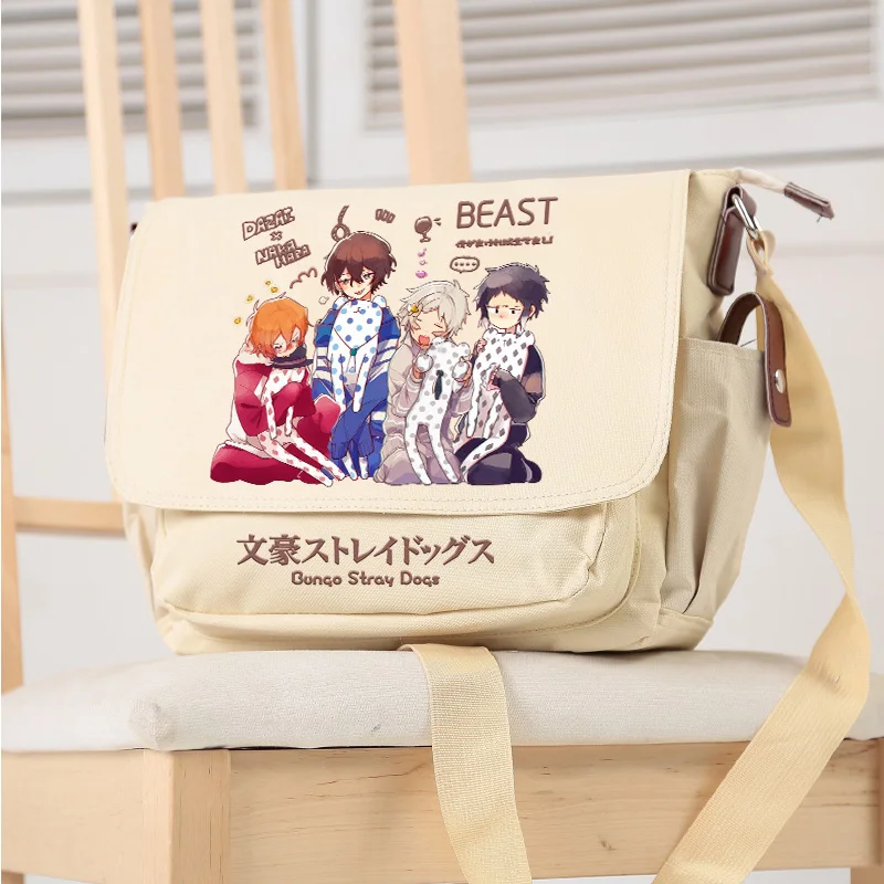 

Anime Peripheral Bungou Stray Dogs Nakahara Chuuya Dazai Osamu Nakajima Atsushi Cosplay Messenger Bag Schoolbag Student Gift