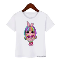 kawaii girls t shirts funny bunny girls cartoon print girls clothes fashion childrens clothing tshirts white short sleeve tops