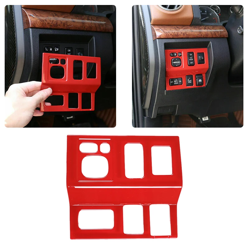 

Car Front Headlight Switch Button Cover Trim Frame Fit For Toyota Tundra 2014 2015 2016 2017 2018 2019 2020 2021 Red ABS