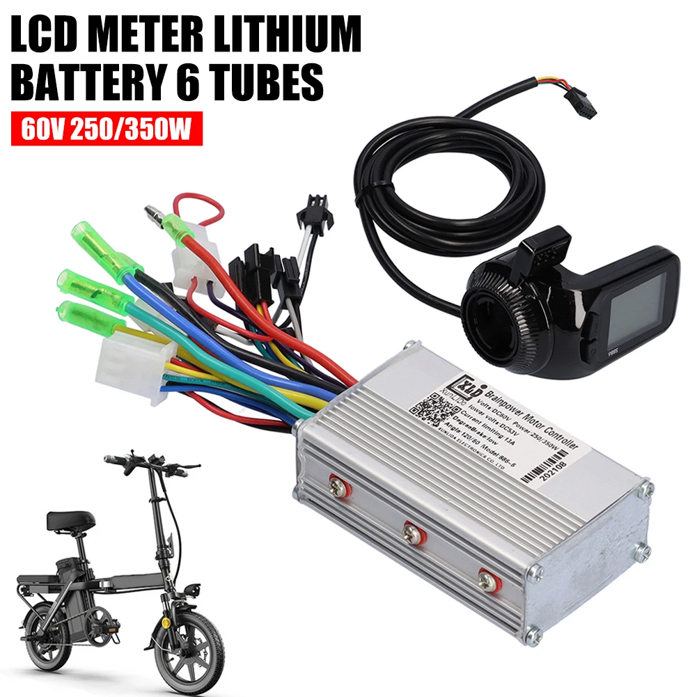 

60V 250W/350W Brushless Controller Kit with LCD Meter for Electric Bicycle E-Bike Electric Scooter Accessories Easy to Install