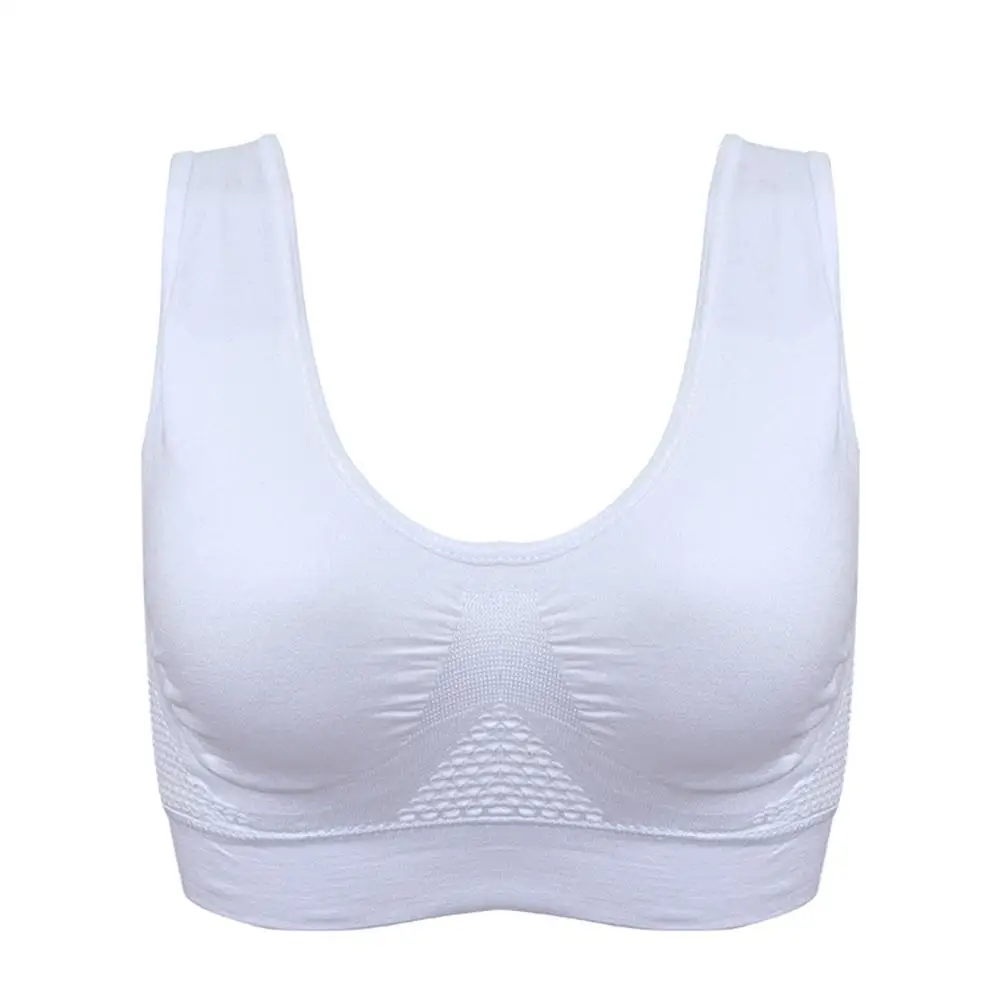 

Vest Bra with Chest Pad Wire Free Solid Color Women Seamless Sports Bra for Gym