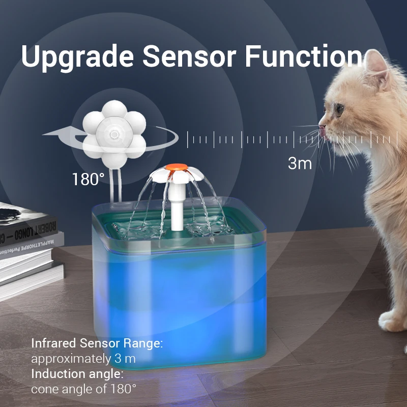 

= Automatische Kat Fontein Filter Indoor 2L Led Drinker Voor Kat Water Dispenser Huisdier Drinkfontein Voor Katten Feeder
