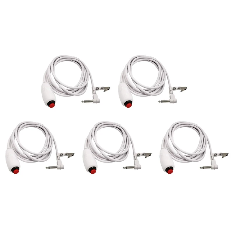 

5X Nurse Call Cable 6.35Mm Line Nurse Call Device Emergency Call Cable With Push Button Switch
