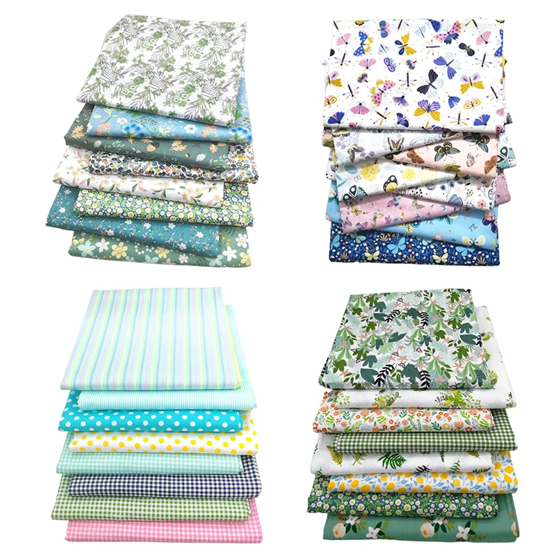 

8pcs Sewing Quilting Floral Square Fabrics Cotton Cloths Patchwork Fabrics Handicraft Hand Sewing Supplies DIY Printed Cloth