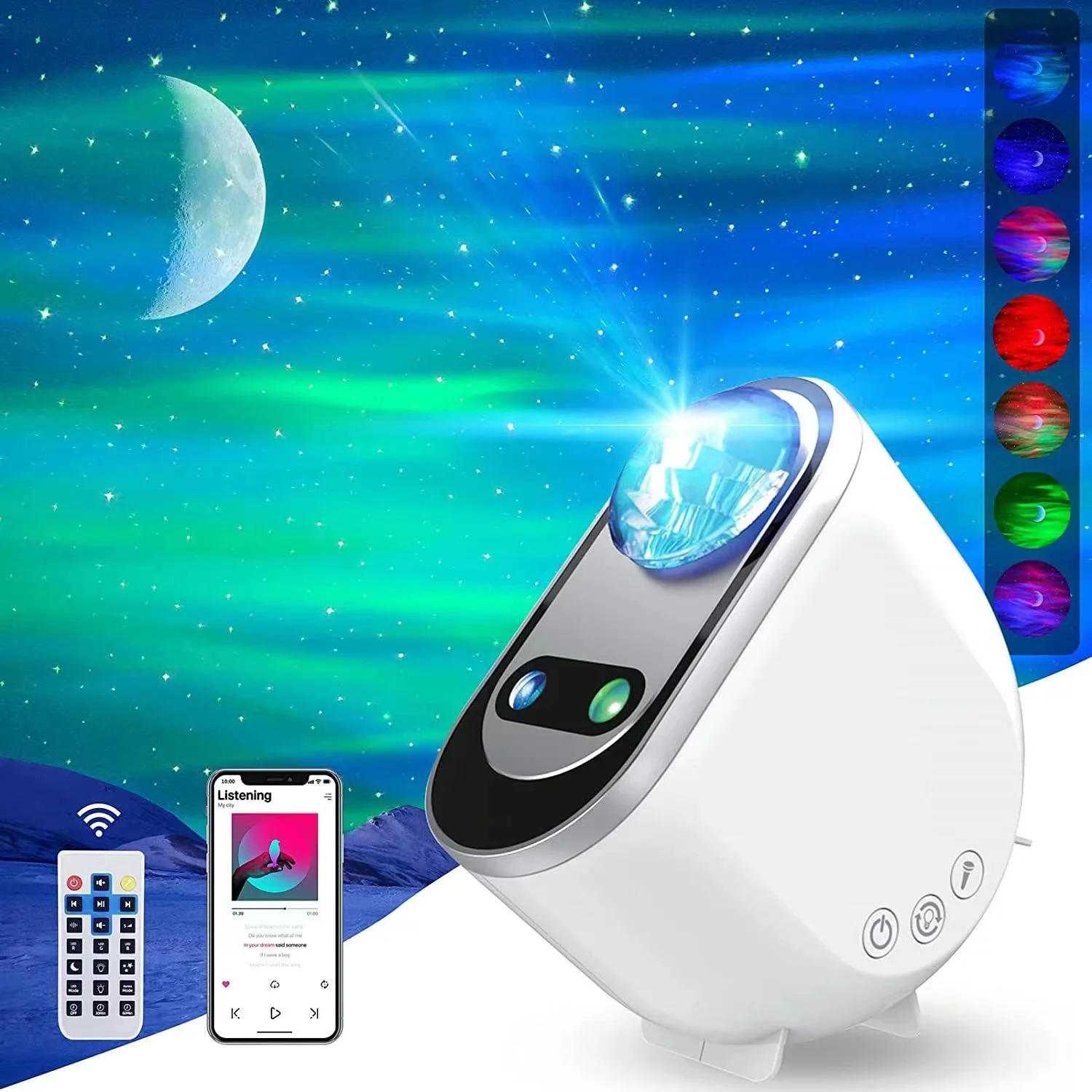2022NEW Northern Light Aurora Projectors Galaxy Star Projector Starry Sky Moon Lamp Decoration Bedroom Home Room Luminaires Gift