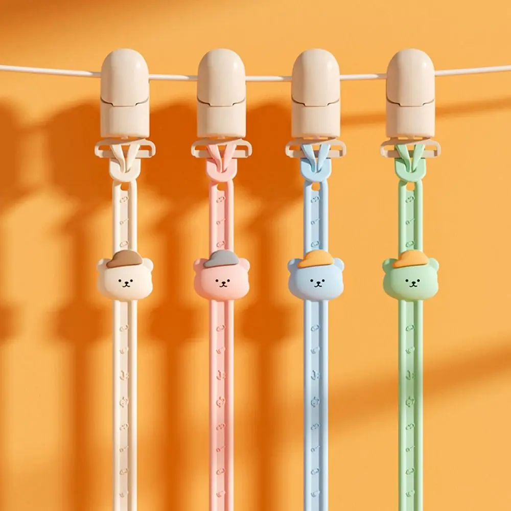 

Cute Chewing Bite Anti-drop Non-slip Food Grade Silicone Baby Pacifier Chain Molar Chain Lanyard Pacifier Clips Chains