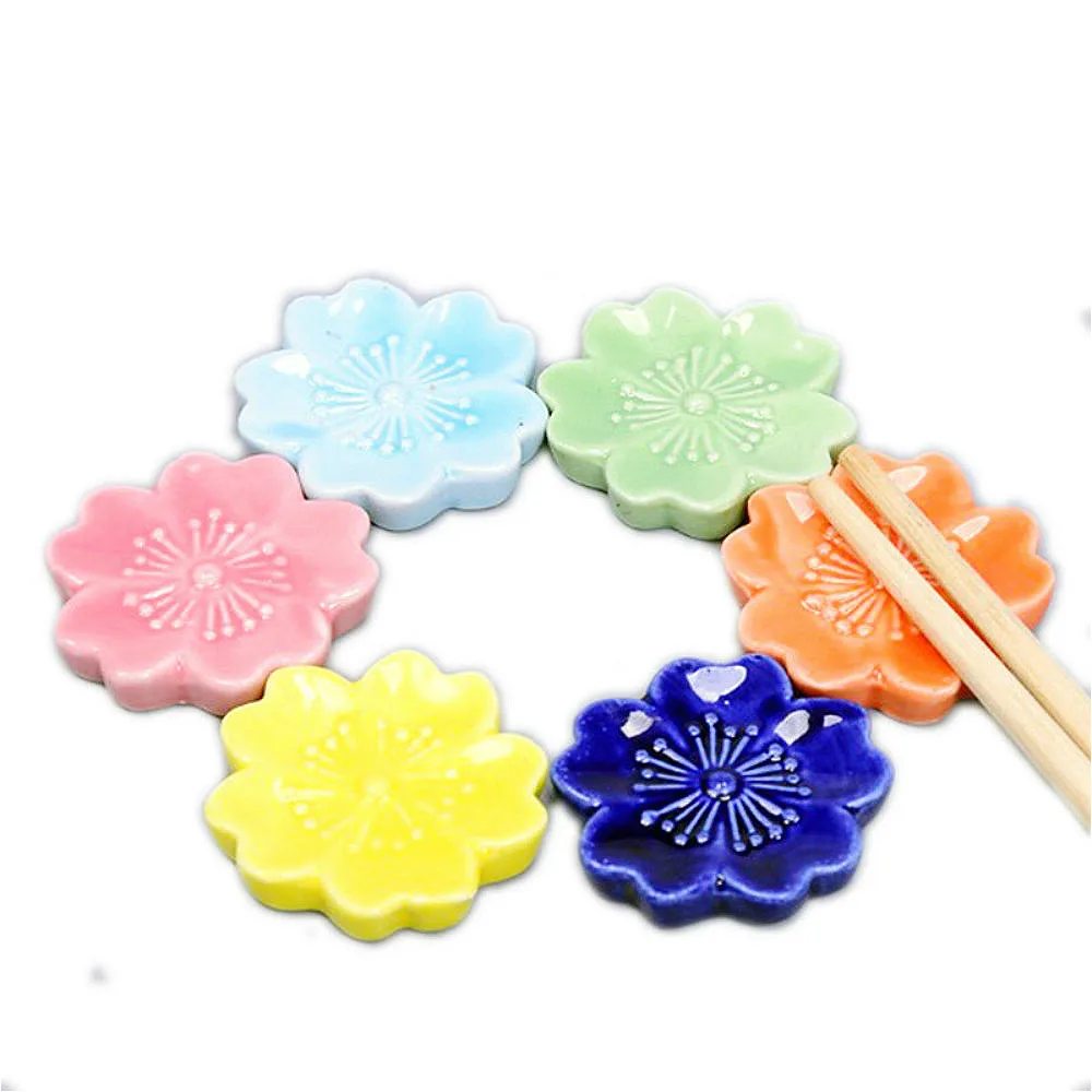 

Ceramic Cherry Blossom Chopsticks Stand Multicolor Tableware Rack Chopsticks Rack Pen Holder Ceramic Crafts Kitchen Accessories