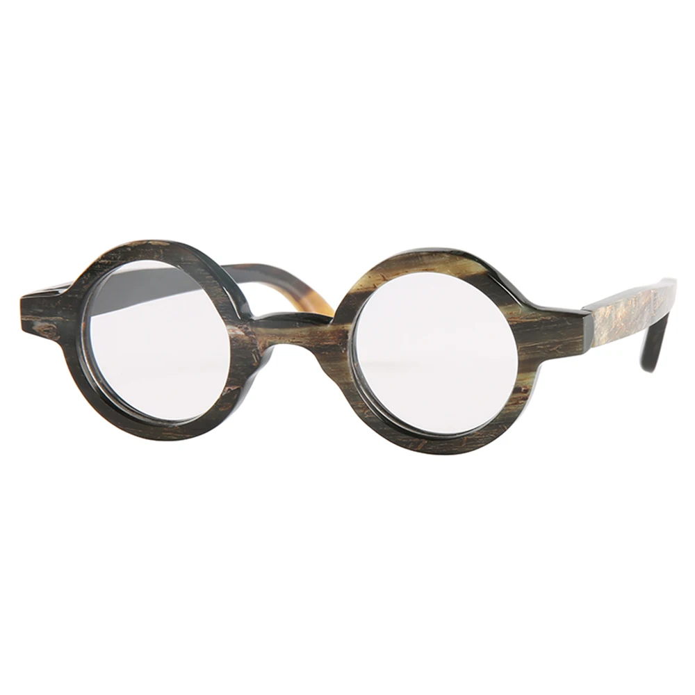 

Classic Unique Handmade Round Real Natural Horn Unisex Sunglasses Eyeglasses Optical Glasses Frame for Men and Women