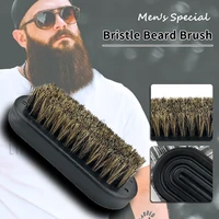 high end boar bristle beard brush for men mini pocket facial cleaning mustache shaving brush