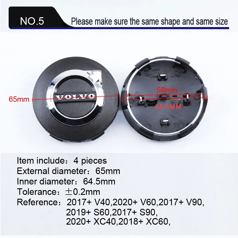 

4 шт. 63 мм 65 мм колпачки-заглушки для центра диска с эмблемой для Volvo S40 S80L S60 S90 XC40 XC60 XC90 V40 V60 V90, аксессуары