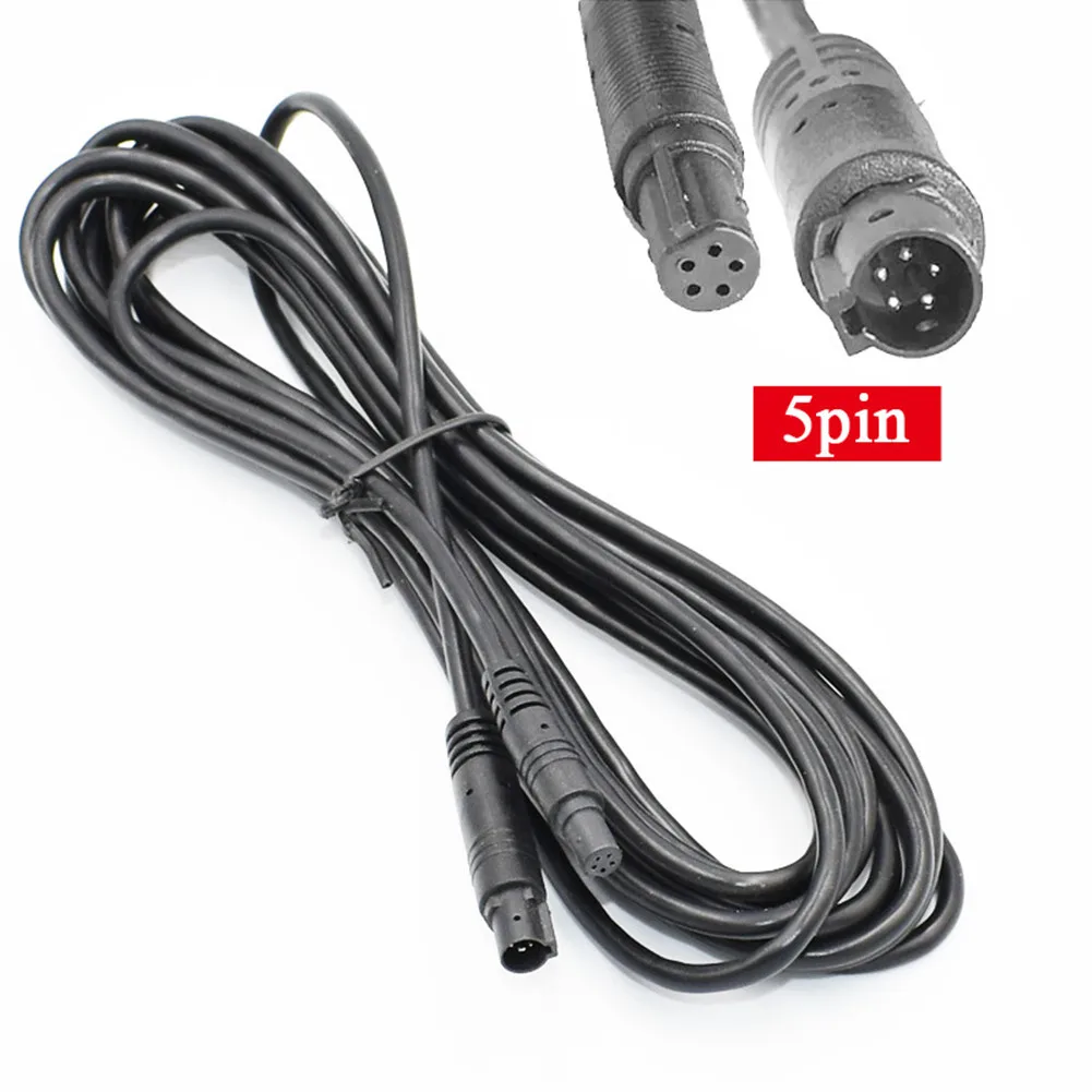 

Car Rear View Parking Camera Video Extension Cable 4pin/5pin Wire Male To Female Black 2.5M PVC Coated Copper Wire Car Accessor