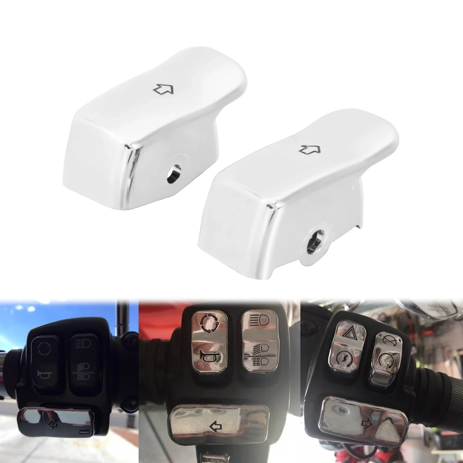 

Удлинитель указателя поворота мотоцикла, кнопка переключения, расширенная крышка, черный/хромированный для Harley Softail Deluxe 2011-UP Sportster XL