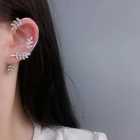 luxury high end full diamond leaf earrings female detachable two wear gold branch jade leaf earrings niche design earrings