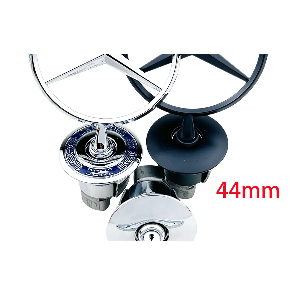 1 шт. 44 мм 3D металлическая синяя хромированная звезда капота логотип эмблема значок для Mercedes Benz W202 W203 W204 W208 W210 W220 W221