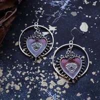 gothic rose heart charm earrings for woman thorns evil eye heart charm earrings witch jewelry accessories gift vintage earrings