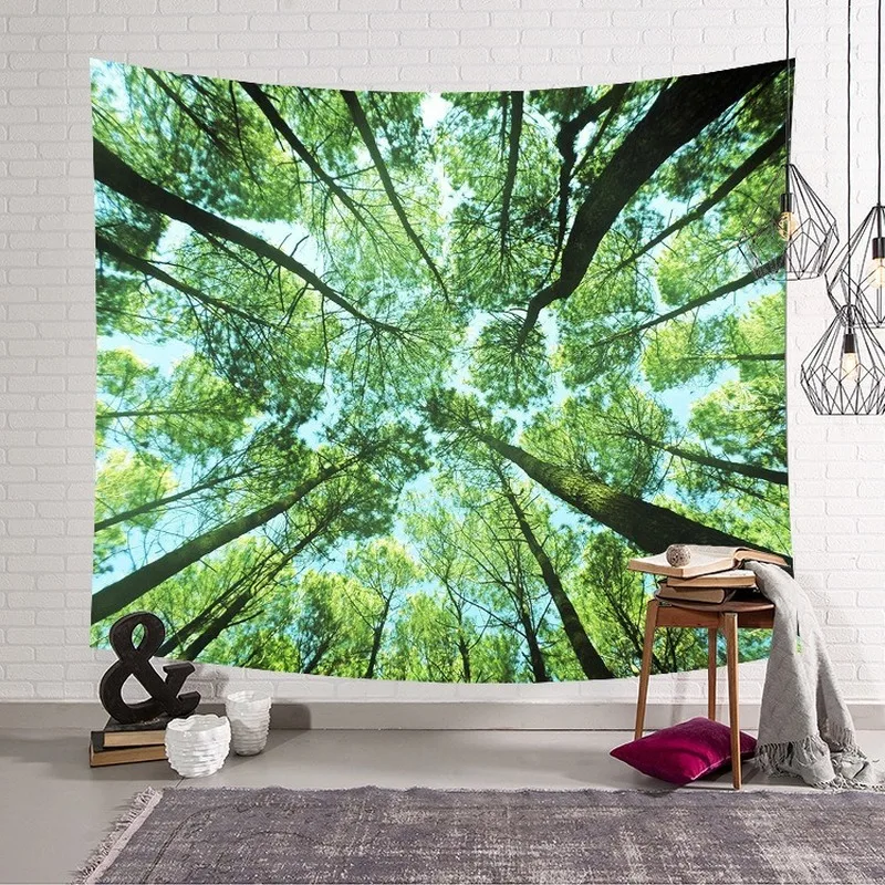 

Nordic deep forest hanging fabrics, casual bedroom decoration tapestry, home furnishing fabric